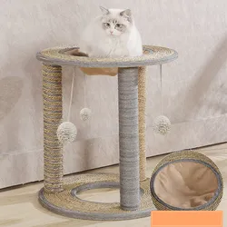 Árbol rascador para gatos con sisal, juguetes y protección sofá