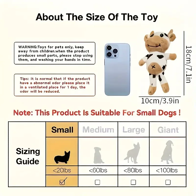 Peluche de vaca para mascotas, el alivio perfecto de la ansiedad y la ayuda calmante para gatos y perros - imagen 2