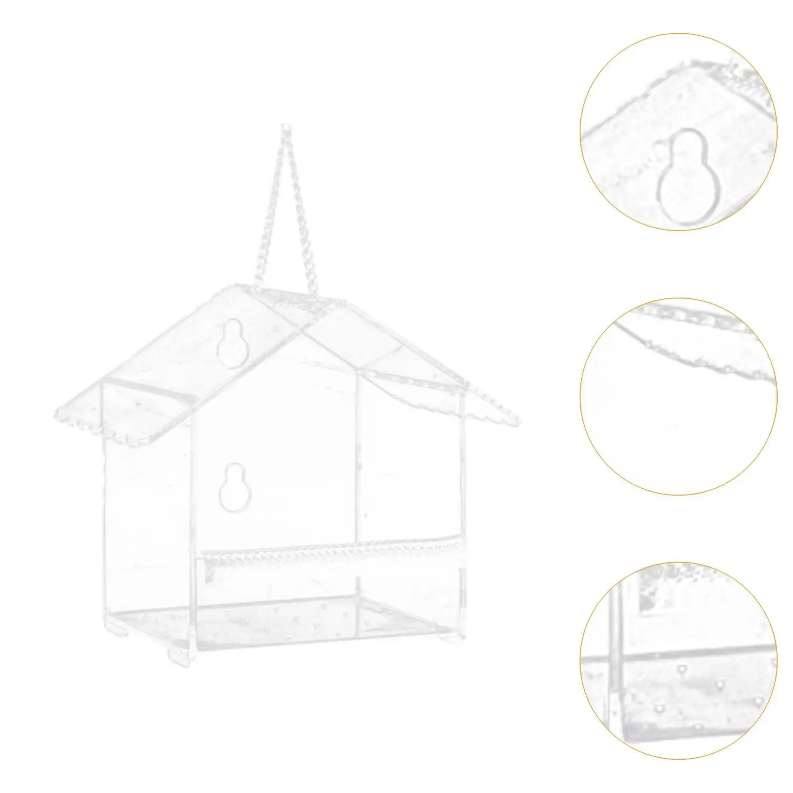 Window Bird Feeder with 2 Strong Suction Cups Transparent Acrylic Bird House