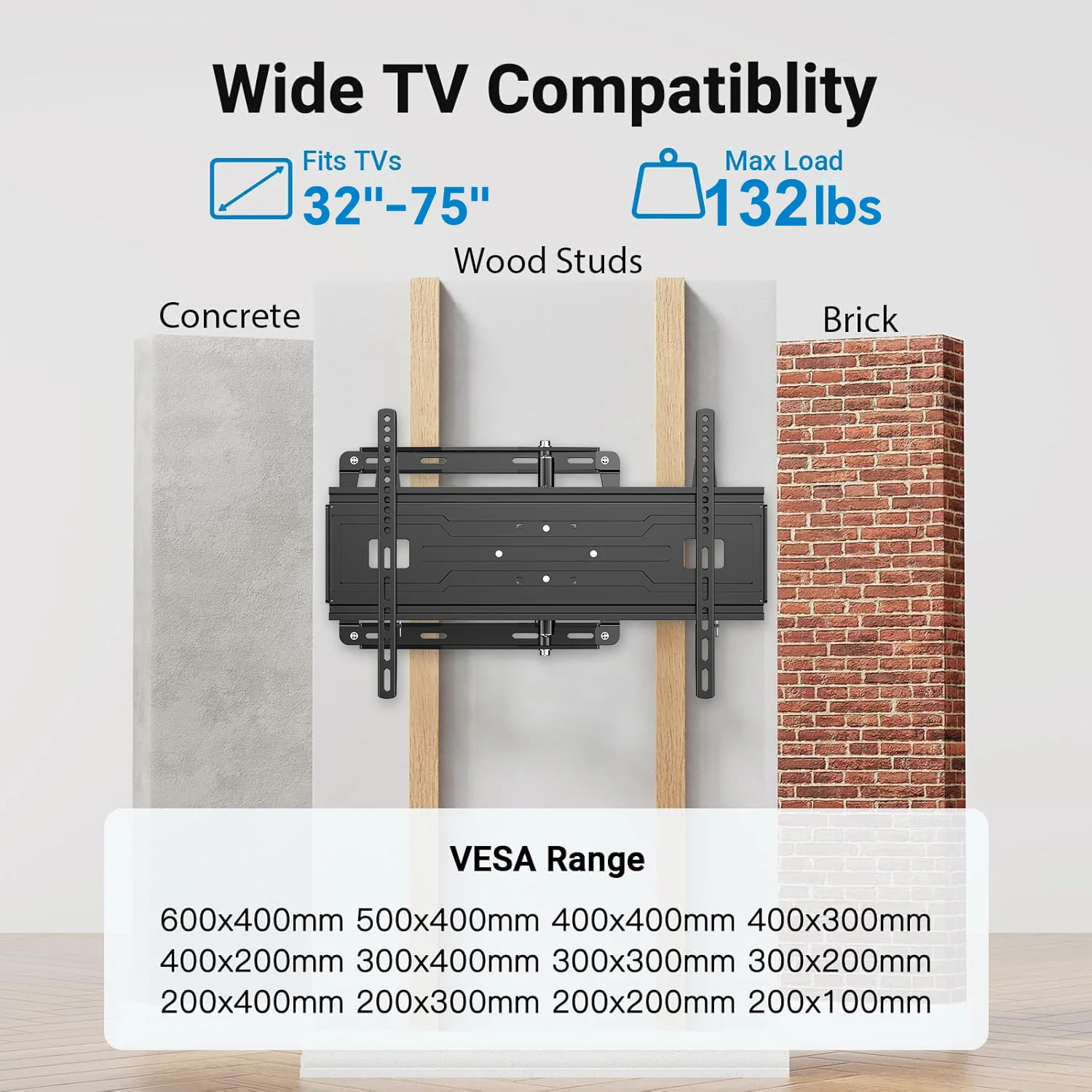 Soporte de pared para TV Full Motion para televisores de 32-75 pulgadas, soporte de montaje para TV articulado de esquina con extensión de brazo largo de 29 pulgadas, giratorio, inclinable