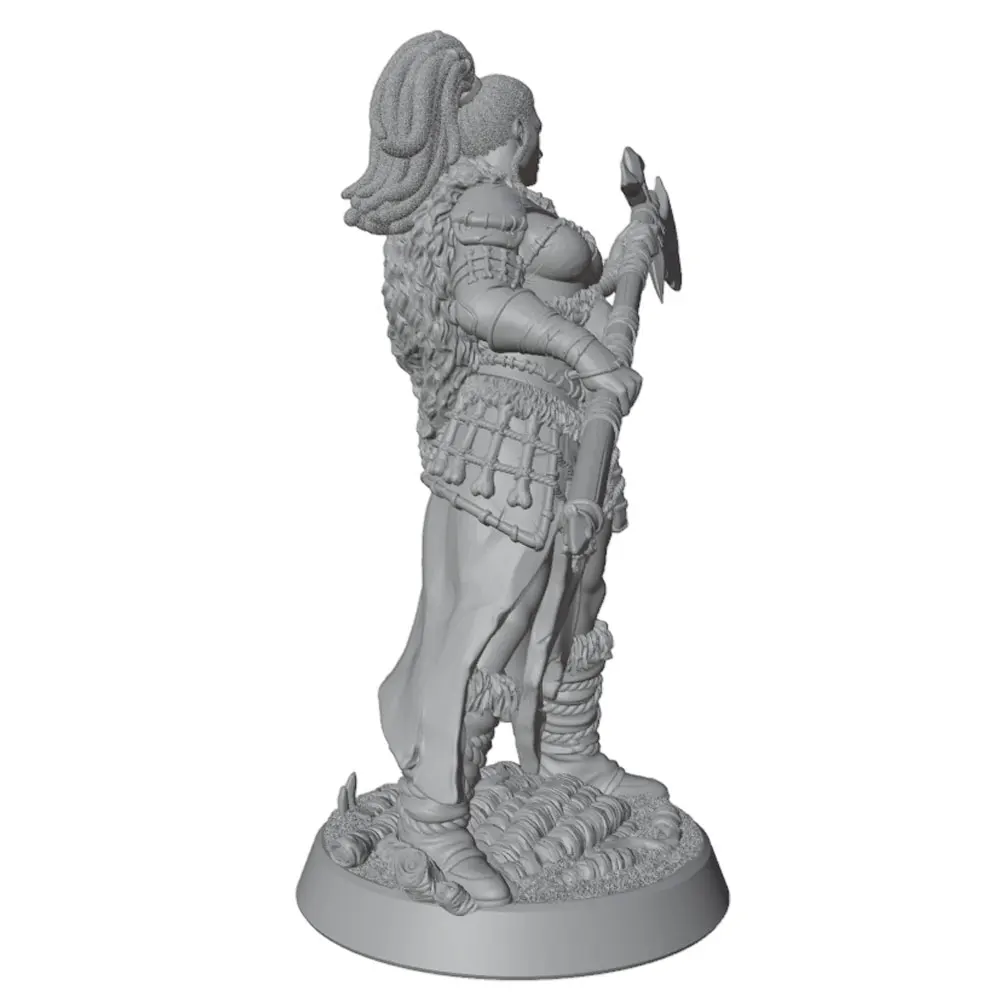 Juguete figura guerrero tribal sin pintar para dioramas gatos-perros - imagen 4