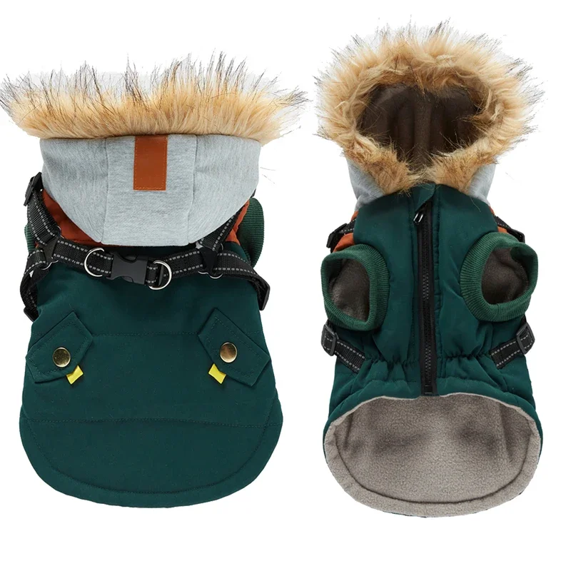 Chaqueta cálida impermeable para perros, chaleco, ropa de invierno para perros con arnés, abrigo para perro de perro francés, disfraz para mascotas para perros pequeños y medianos, Chihuahua - imagen 3