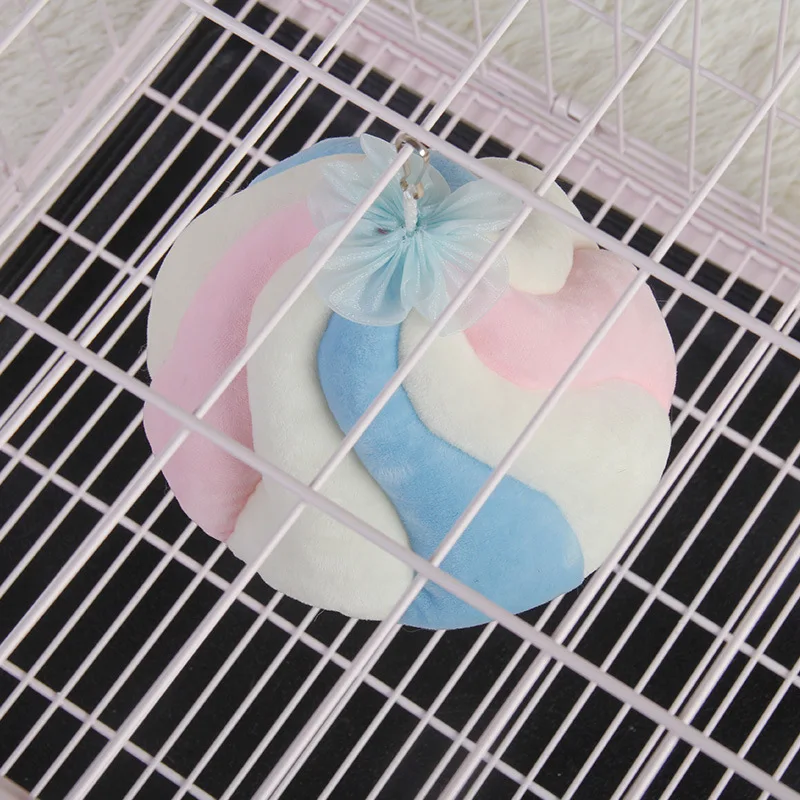 Hamaca de nido de hámster con forma de conejillo de indias, cama colgante Multicolor, casa de invierno, jaula suave de algodón cálido, suministros para mascotas pequeñas - imagen 3