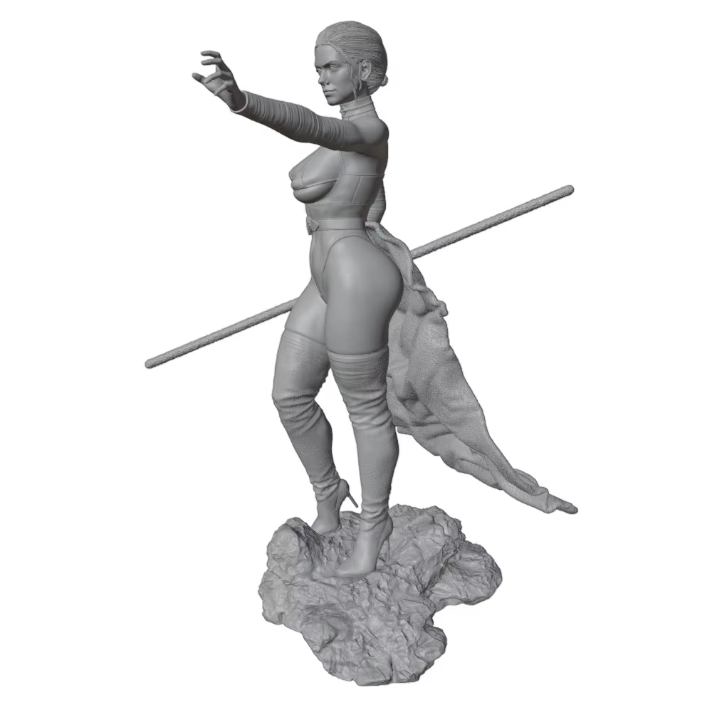 Modelo resina chica sensual 3D para decoración habitación – Sin montar - imagen 4