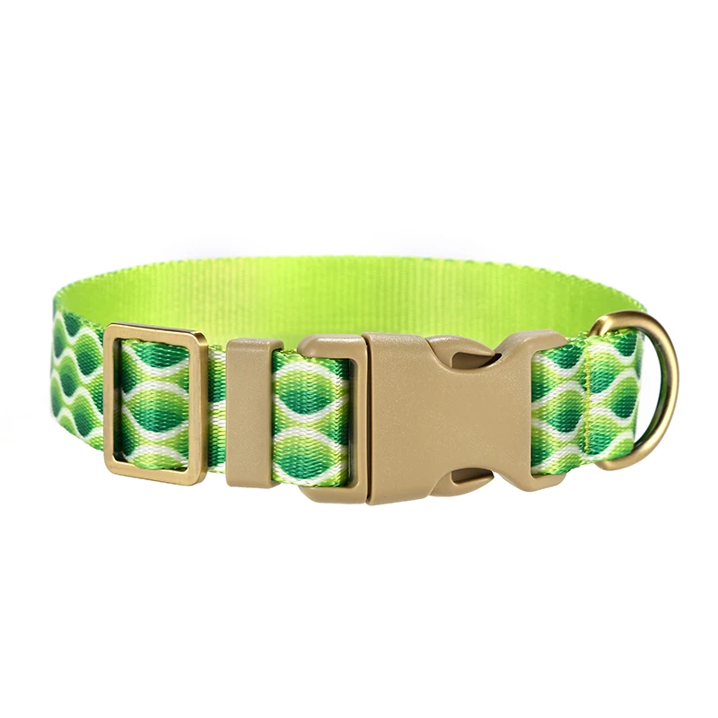 PLATTCO-Collar de diseño personalizado para mascotas, Gargantilla hecha a mano con ondas verdes, 5 tamaños, para perro auto perdido, PDC363 - imagen 5