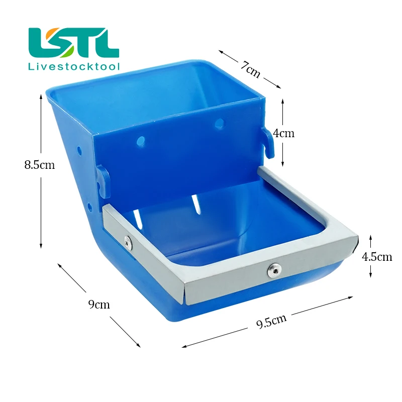 Nuevo cuenco alimentador de conejos para mascotas con fondo tamiz, caja de alimentación con borde de Metal antiarañazos para conejos, hurones, jaula de alambre, herramienta de alimentación de alimentos - imagen 4