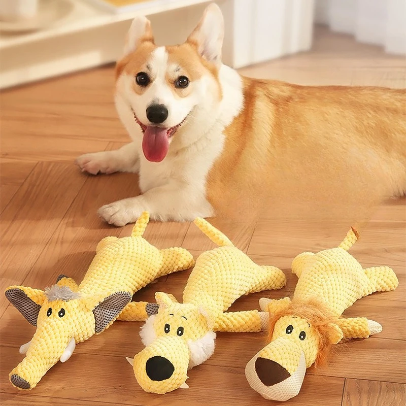 Divertidos juguetes simulados para perros pequeños y grandes con chirridores, juguete para masticar perros de peluche duradero y chirriante, productos para mascotas