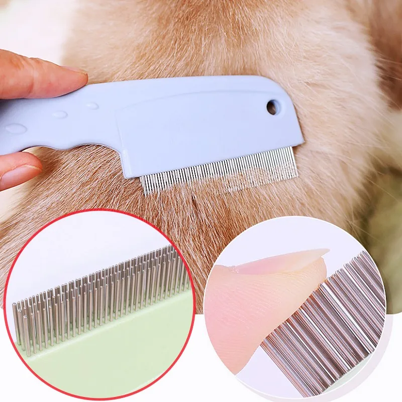Peine para perros, depilación de mascotas, peines para pulgas para perros, Limpieza del cabello, cepillo de masaje para el cuidado de perros, peine para gatos con dientes de tres lados, productos para mascotas