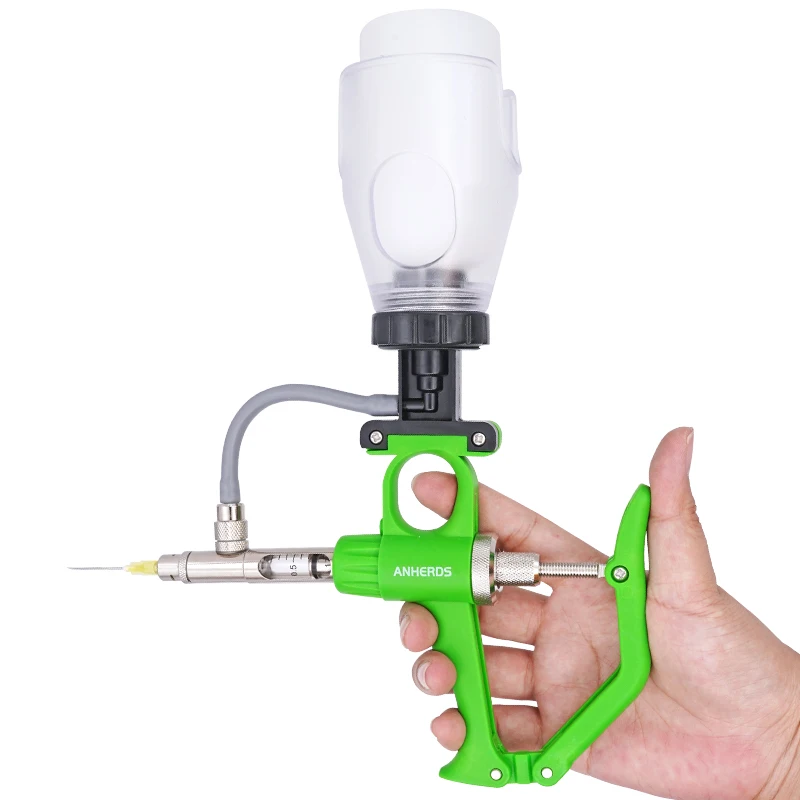 Jeringa continua automática para animales, equipo veterinario con botellas de vacunación, granja multifunción de Metal, 1ml/2ml/5ml - imagen 5