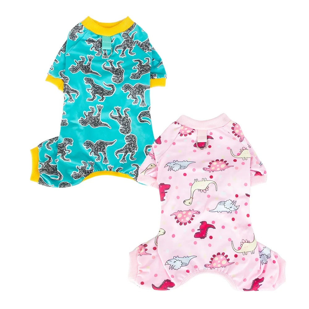 Pijamas bonitos de dinosaurios para perros, mono suave de una pieza para cachorros, ropa para mascotas de primavera y verano, mono para perros pequeños - imagen 5