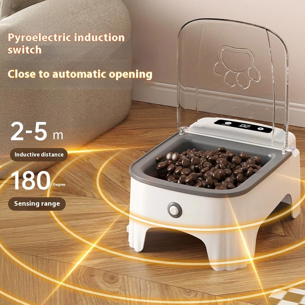 Comedero automático con tapa sensor bol cerámico para gatos y perros - imagen 5