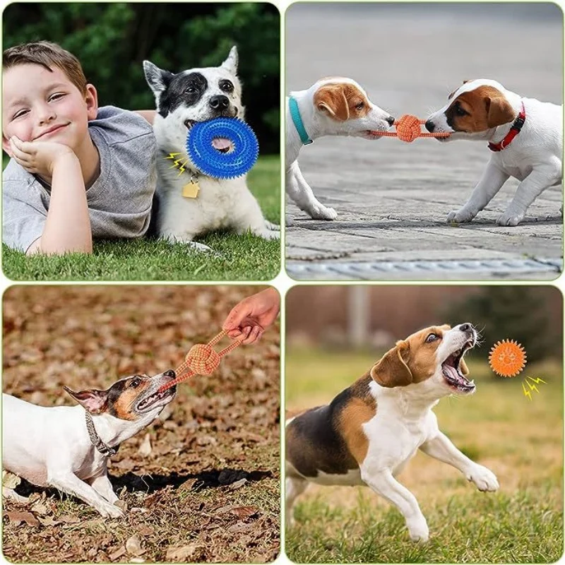 3/6 Uds. Juguete para mascotas resistente a las mordeduras, cepillo de dientes, hueso, juguete para perros resistente, juego interactivo para cachorros, juguete de goma para masticar para cachorros - imagen 3