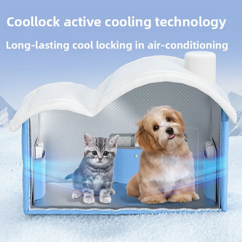 Habitación con aire acondicionado para gatos, novedad de 2021, nido de hielo refrescante para perros y mascotas de verano de gran tamaño, pantalla Digital gruesa, productos para nido para mascotas - imagen 3