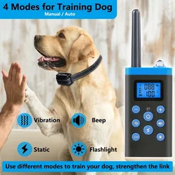 Collar de adiestramiento para perros con pitido, vibración y choque, Collar de choque para perros para 3 perros, Collar de entrenamiento y antiladridos automático combinado, control remoto de 3600 pies