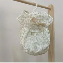 Chaleco y falda floral para perros pequeños – Ropa verano transpirable