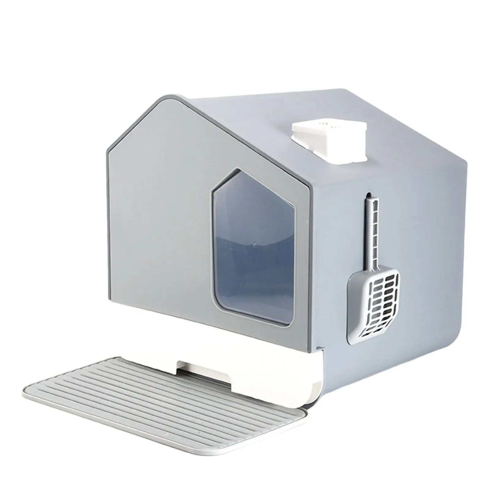 Cat Litter Box Litter House Anti Splashing Easy Cleaning High Sided Kitten Toilet Sturdy with Drawer Pan Cat Toilet