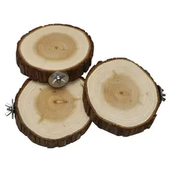 Plataforma para pájaros de madera Natural, juguete para masticar y soporte de percha para cacatúa de loro, juguete colgante de madera sin pulir para accesorios de jaulas para pájaros