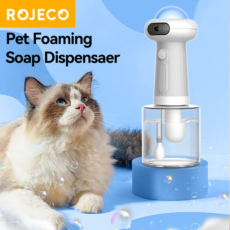 Robeco-máquina automática de espuma para mascotas, dispensador de jabón automático para perros, pulverizador de espuma de limpieza recargable por USB, accesorios para gatos