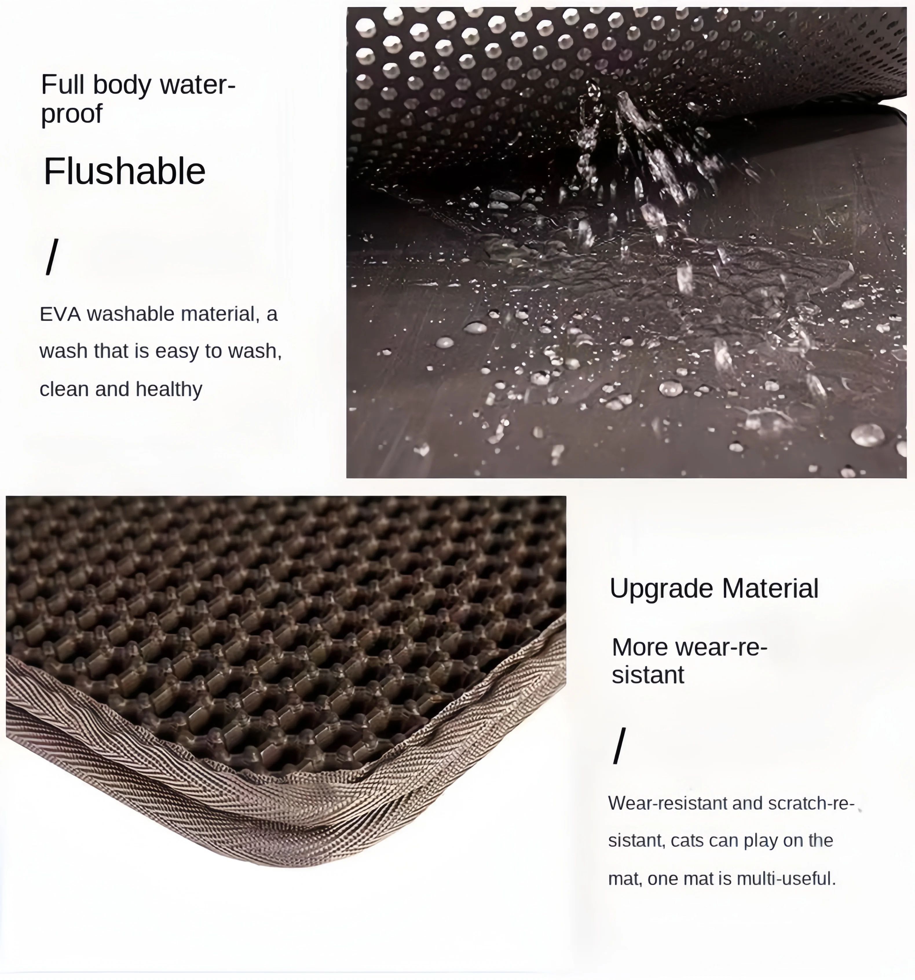 Esterilla impermeable de doble capa para arena de gato, colchón lavable de Eva de gran tamaño, antideslizante, filtro de lavabo - imagen 5