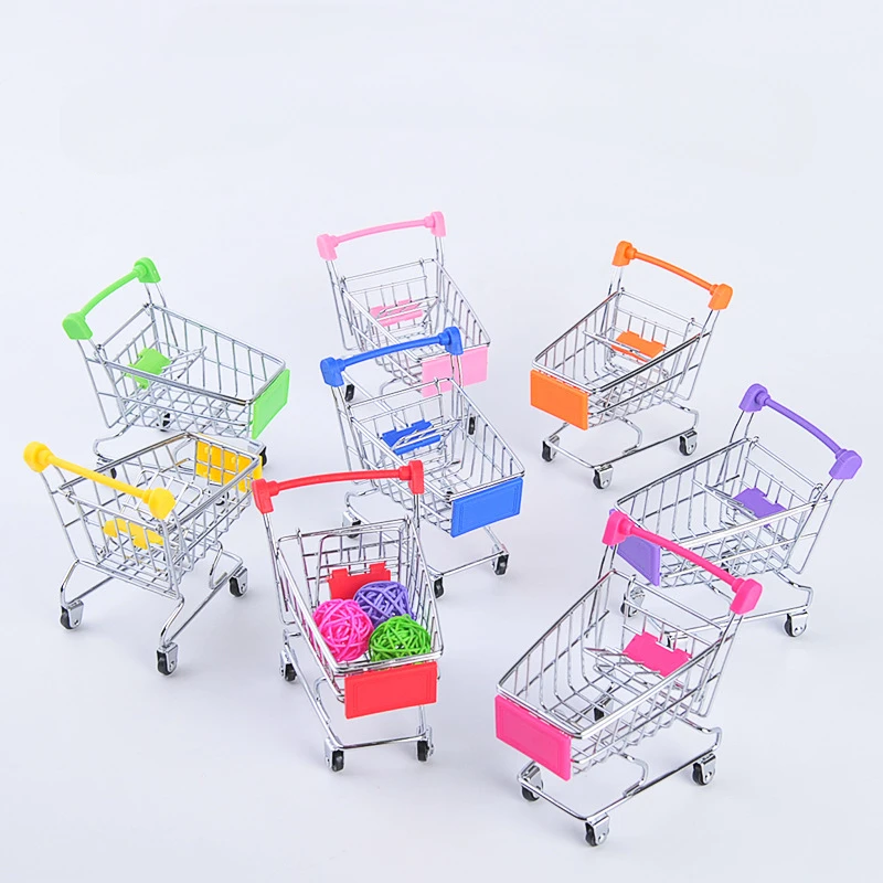 Carrito de compras de entrenamiento para loros, Mini carrito de compras creativo, manualidades de juguete para niños, almacenamiento de exhibición de manualidades - imagen 4