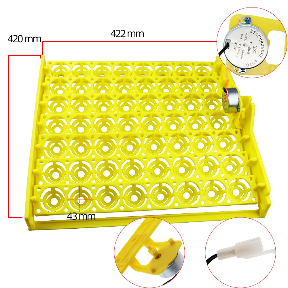 Incubadora de 56 huevos, incubadora automática de huevos, motor, bandeja giratoria, equipo de incubación de aves de corral, dispositivo para incubar aves de granja - imagen 3