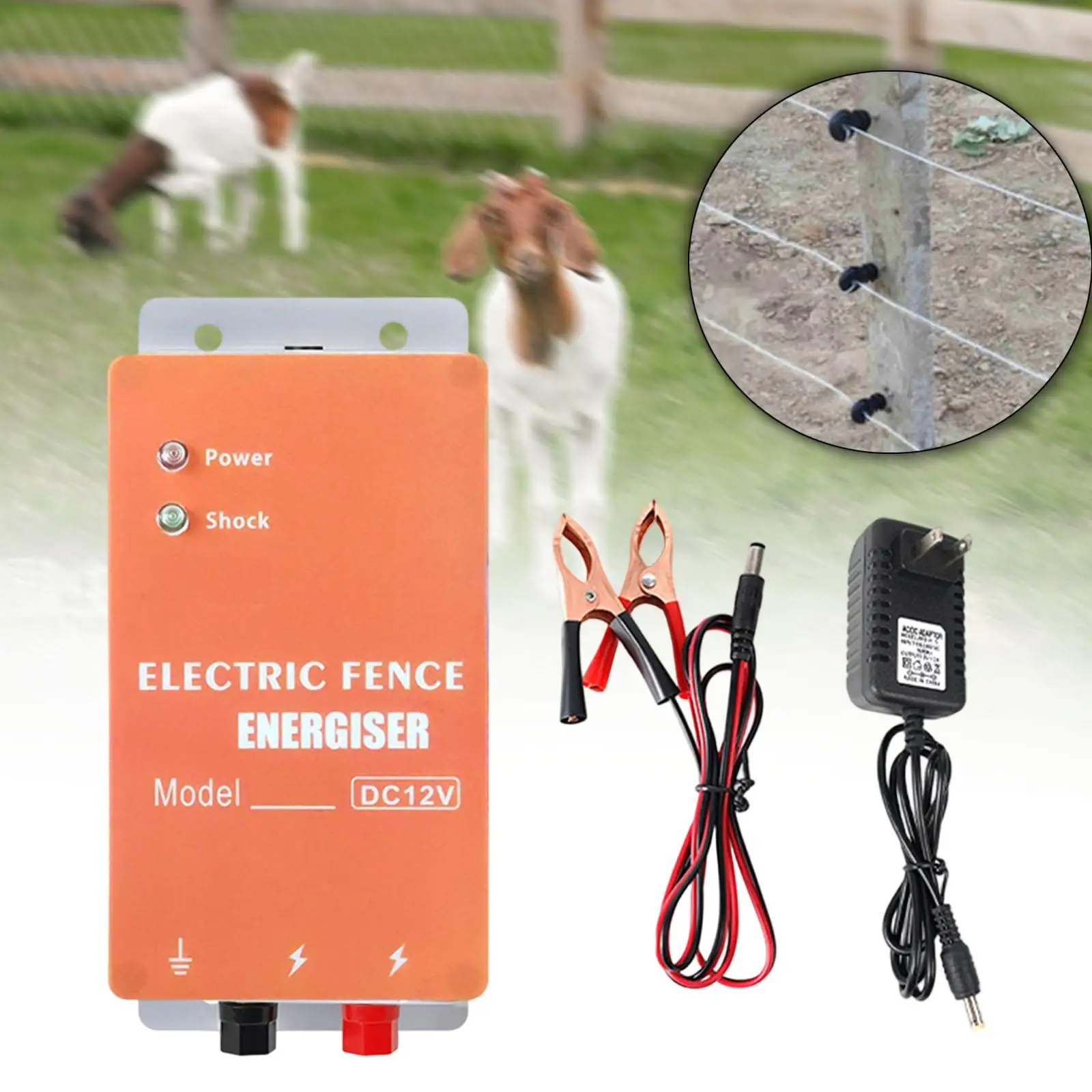 Electric Fence Energizer Lightweight Livestock Supplies for Cattle Lawn Farm