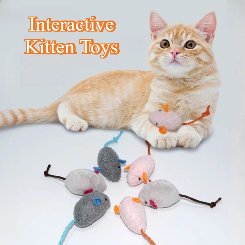 Juguetes de ratón con hierba gatera para gatos, juguetes interactivos para gatos con ratones de peluche para gatitos de interior, suministros para mascotas con ratas de peluche resistentes a mordeduras - imagen 2