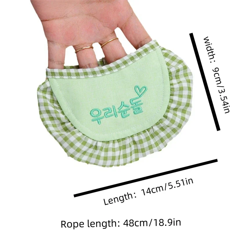 Toalla de Saliva de celosía a la moda, collares bordados clásicos para perros pequeños, babero de alta calidad para gatos, suministros para mascotas, accesorios - imagen 5