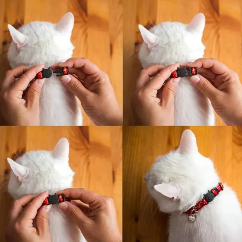 Collar reflectante personalizado para gato, estrella, Luna, placa de identificación para mascotas grabada gratis con campana, accesorio antipérdida para gatitos y gatos, 1 ud. - imagen 5