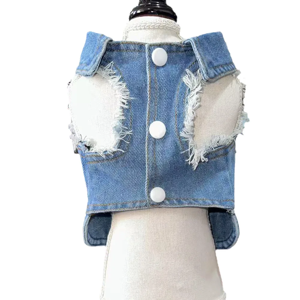 Chaqueta vaquera para perros pequeños y medianos: elegante chaleco vaquero con capucha para niños, disfraz de verano para mascotas, perfecto para gatos y cachorros - imagen 4