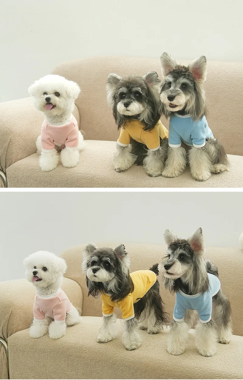 Perro de dos patas capa base mascota suave jersey ropa perro ligero ropa cálida para Otoño Invierno caniche Bichon Frise Schnauzer - imagen 4