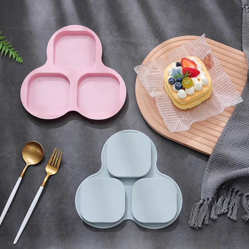 Utensilios cuadrados de silicona para hornear, molde cuadrado antiadherente de 3 cavidades para pasteles, herramientas para hornear, molde para Fondants, postres, cocinar, chocolates, hornear - imagen 4