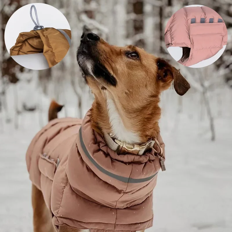 High Collar Dog Down Jacket Winter Waterproof Pet Clothes for Small Medium Dogs Greyhound Weimaraner Jacket Coat