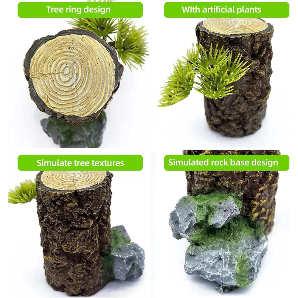 Adornos de acuario de paisaje de bosque tropical, tocón de árbol de madera flotante de simulación aleatoria para acuario, ocultar y decoración, 1 ud. - imagen 5