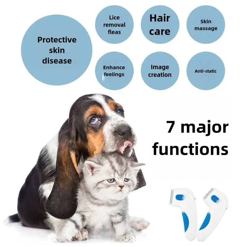 Peine eléctrico antipolices para mascotas, recogedor de piojos para perros y gatos, potente eliminación de pulgas y piojos, herramienta de descarga eléctrica, accesorios para mascotas - imagen 4