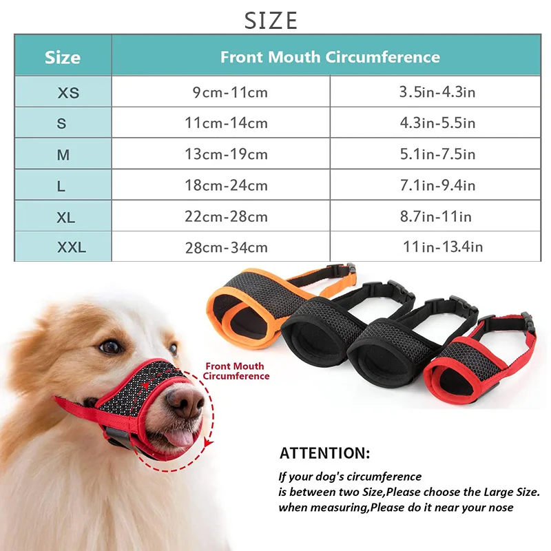 Bozal antiladridos para perros pequeños y grandes, boquillas ajustables de malla transpirable para mascotas, accesorios de correas de nailon para entrenamiento - imagen 2