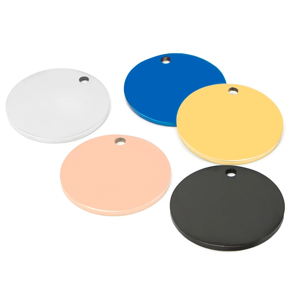 Colgante de Metal para perro y mascota, etiqueta de identificación redonda de acero inoxidable en blanco con grabado de 100 piezas, joyería para collar, placa de identificación, accesorios para gato - imagen 4
