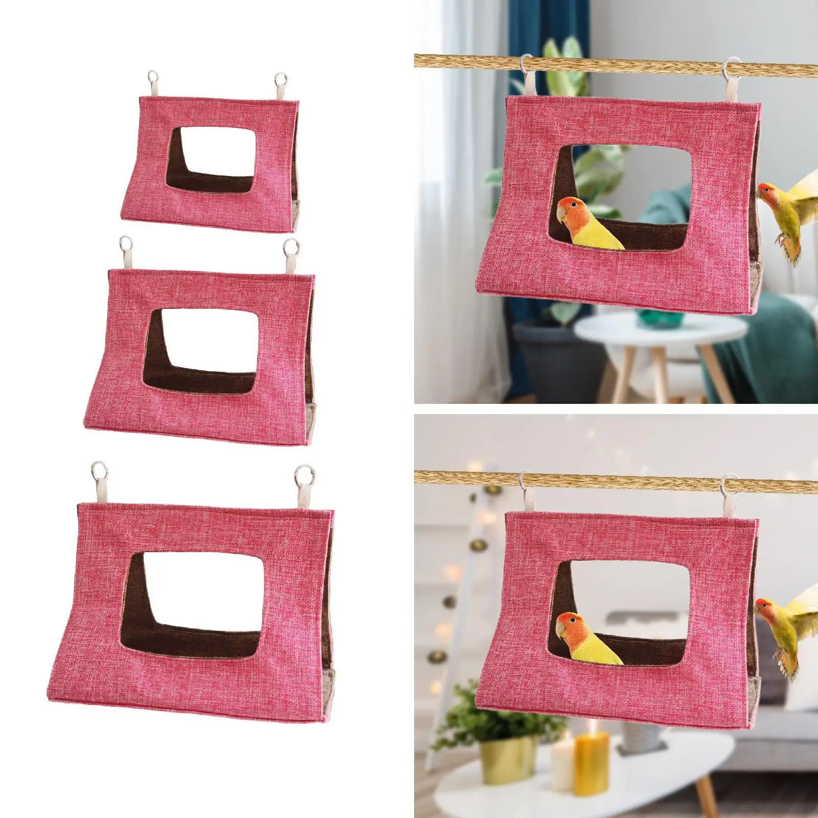 Bird Hammock Bird Nest House Hideaway Hanging Cave Comfortable Nest Bed Accessories for Macaw, Cockatoo, Parakeet, Parrot