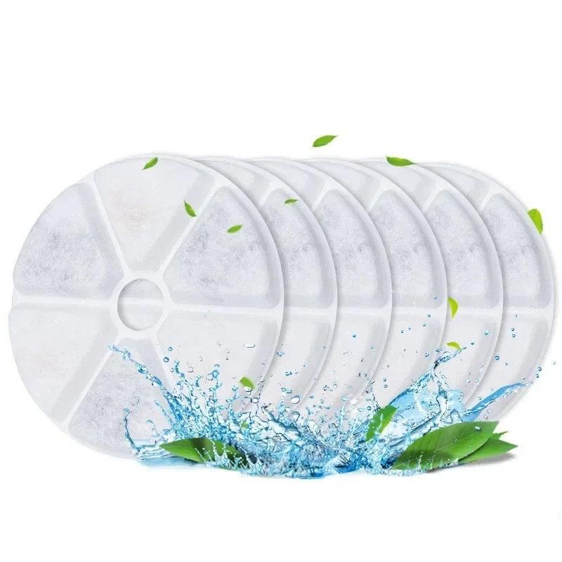 Filtro de repuesto para sistema de filtración Triple de 6 piezas apto para fuente de mascotas para gatos de 2,5 L, 6 sistemas de filtración 2 esponjas de prefiltro