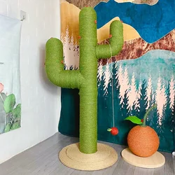 Poste rascador cactus para gatos - árbol multi nivel con juguete