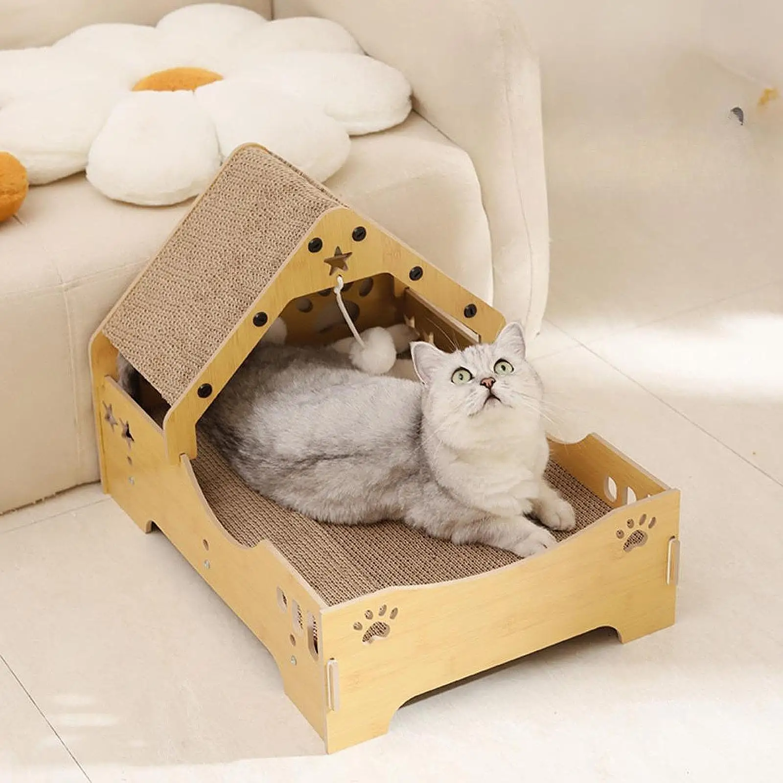 Cardboard Cat House Versatile Thickened Home Decoration Scratching Pad House