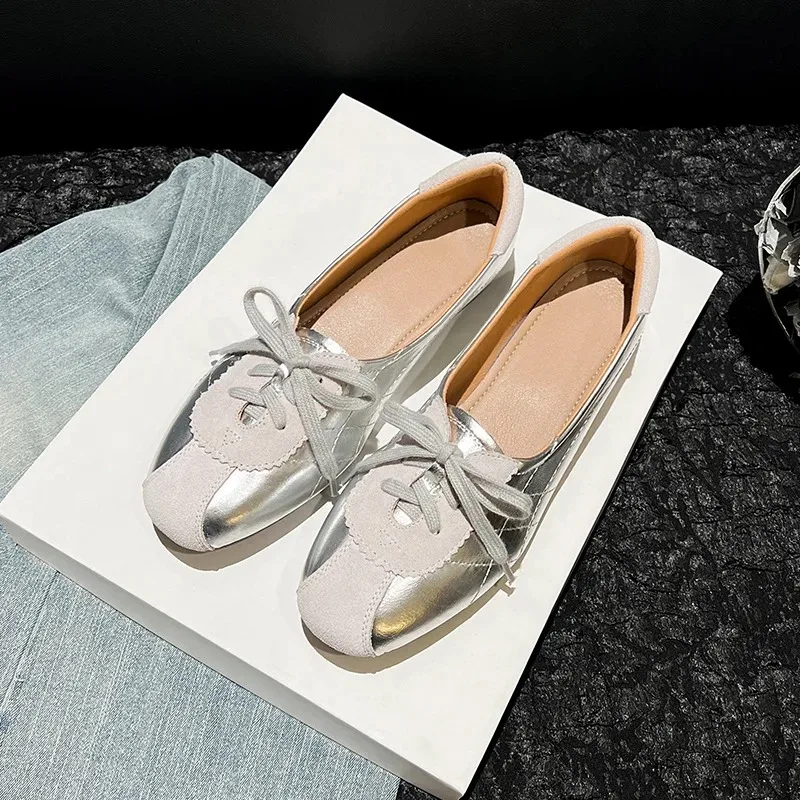 Zapatos individuales para mujer, novedad de verano, zapatos Muller de colores combinados con cabeza redonda, zapatos profesionales informales cómodos de suela blanda para ir al trabajo