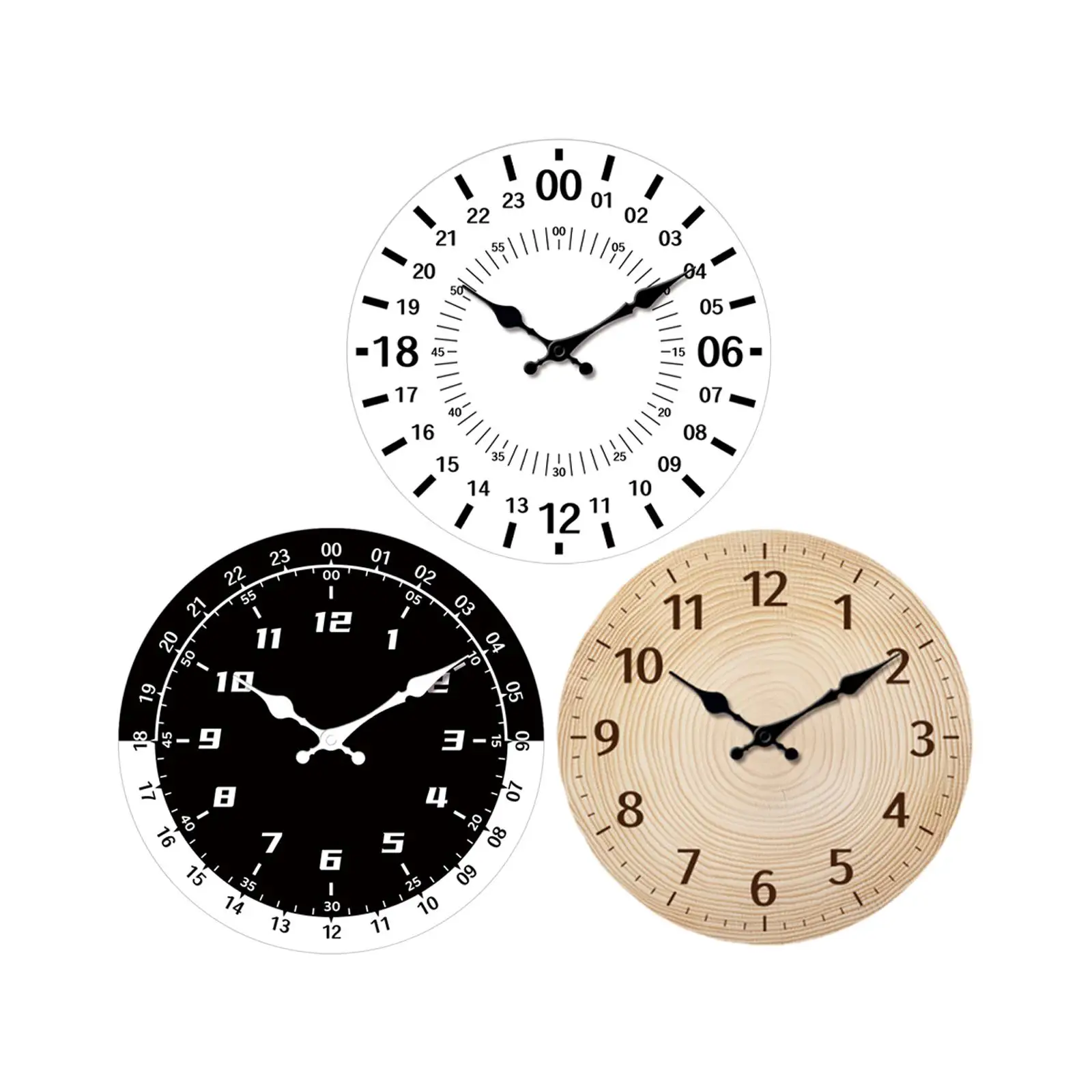 Reloj de pared elegante y silencioso para decoración del hogar, punteros de esfera para habitación de niños, arte de pared para entrada, cocina, sala de estar interior - imagen 2