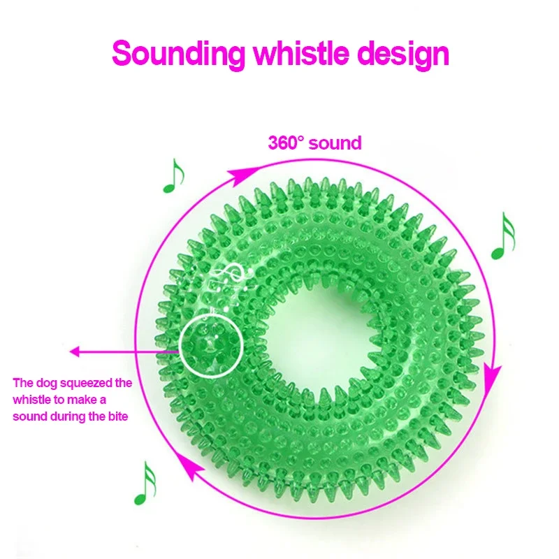 Juguete masticable resistente para perros-Limpieza dental con espinas - imagen 4