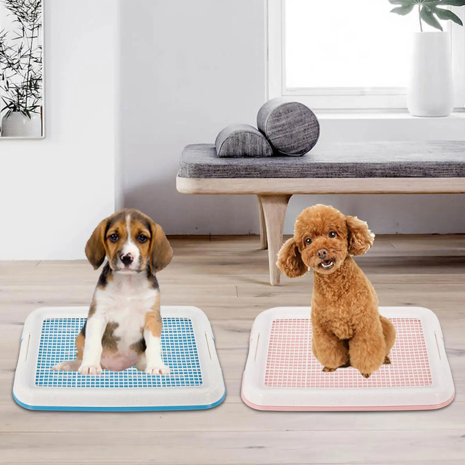 Bandeja de entrenamiento para el baño para perros, bandeja extraíble fácil de limpiar para orinal para perros, bandeja de entrenamiento de malla, caja de arena para perros de tamaño pequeño - imagen 4
