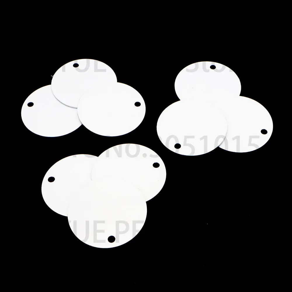 100 Uds. Etiqueta en blanco de aluminio para mascotas, Collar personalizado para perro, accesorios, Collar, colgante, logotipo de Color impreso, llave colgante para gato - imagen 5