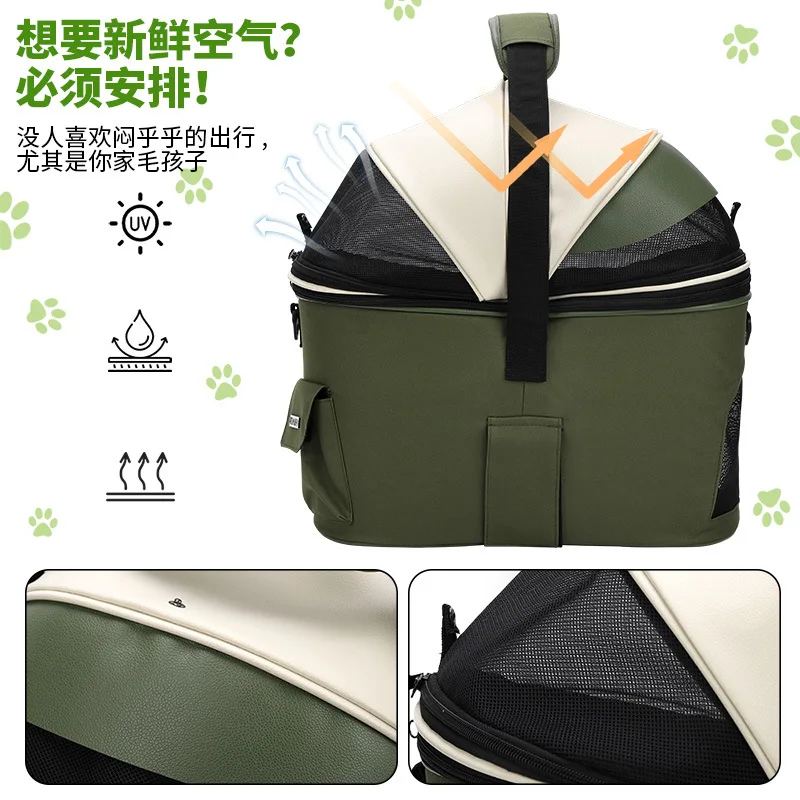 Cesta para mascotas para ciclismo, bolsa portátil trasera para gatos y perros, bolsa transportadora de seguridad transpirable para mascotas, suministros para perros - imagen 2