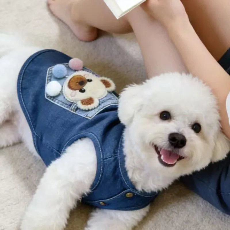 Chaqueta vaquera sin mangas para perros Chihuahua mini y medianos - imagen 2