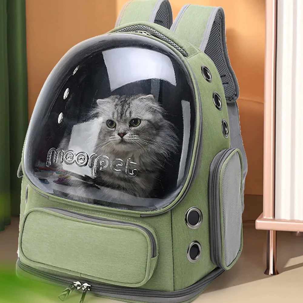 Bolsa transportadora transparente para mascotas, bolso de viaje al aire libre para gatos, mochila con cápsula espacial, bolso de hombro doble transpirable para perros y gatos - imagen 2