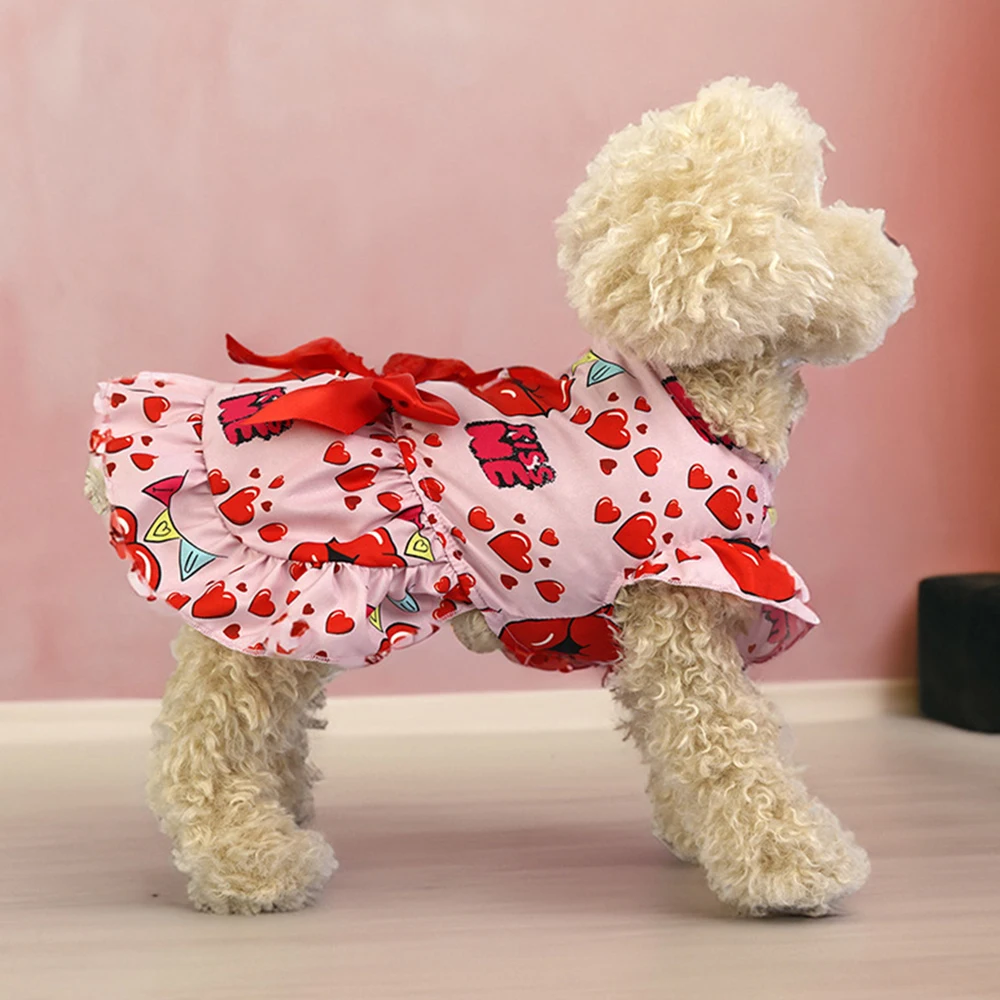 Female Dog Princess Wedding Dress Spring Summer Pet Clothes Rosette&Bow Dresses Cat Puppy Skirt for Small Dogs ropa perro - imagen 5